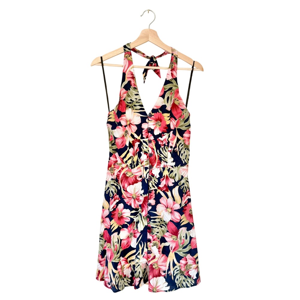 Vintage 90's UM & Company Floral Halter Mini Dress